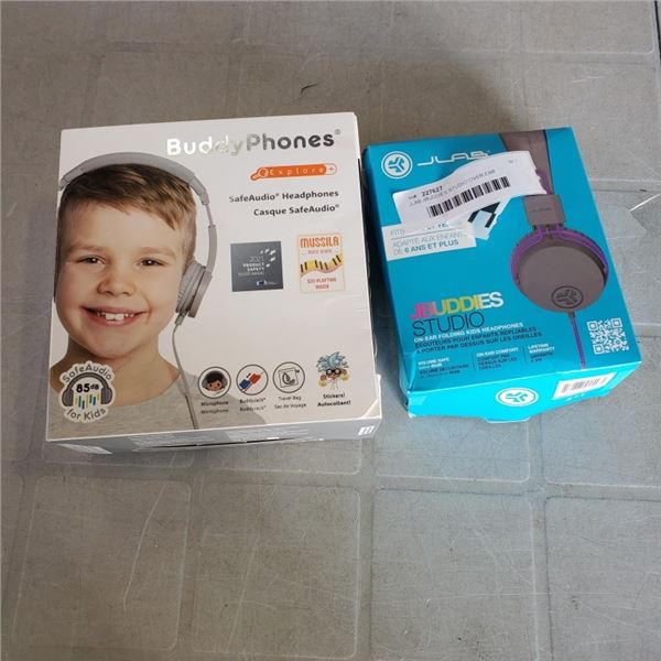 JLAB JBUDDIES STUDIO OVER EAR HEADPHONES  AND BUDDY PHONES