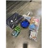 Image 1 : DASSORTED DOG ITEMS SUCH AS TOYS, BELLS AND WASTE BAGGIES WITH LED LIGHT AND MORE