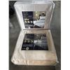 Image 1 : 2 NEW  KINGSIZE 4PC LUXURY SATIN SHEET SETS, CHAMPAGNE AND TAUPE