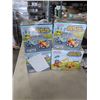 Image 1 : 2 IN 1 CARTOON TRUCK AND TRACTOR SET AND THREE TWO IN 1 POLICE AND RACE CAR SETS