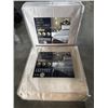 Image 1 : 2 NEW  KINGSIZE 4PC LUXURY SATIN SHEET SETS, CHAMPAGNE AND TAUPE