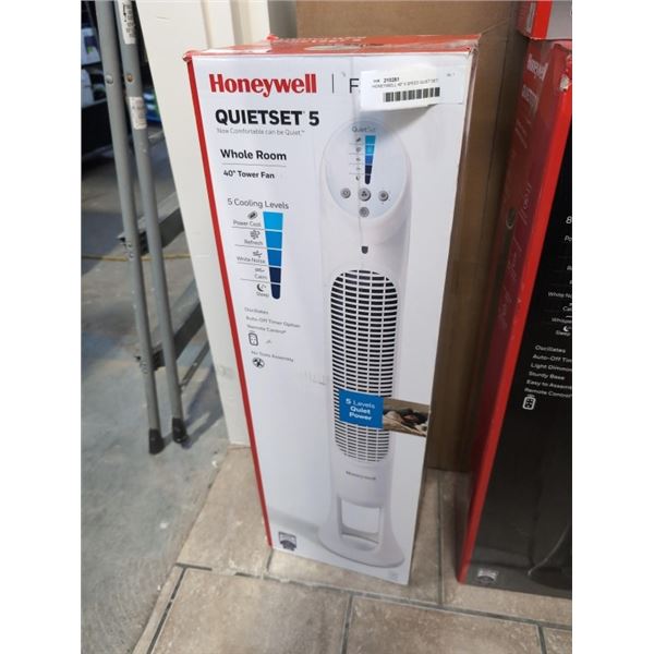 HONEYWELL 40  5 SPEED QUIET SET TOWER FAN - TESTED WORKING