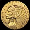 1911 Indian Head Half Eagle $5 NEARLY UNCIRCULATED