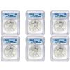 2015-(P) American Silver Eagle Lot [6 Coins] ICG MS69
