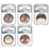 Image 1 : 2009-2011 [5] $1 Silver Eagles PCI MS70