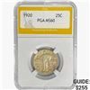 Image 1 : 1920 Standing Liberty Quarter PGA MS60