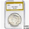 1921 Silver Peace Dollar PGA MS63 HR
