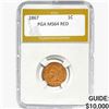 Image 1 : 1867 Indian Head Cent PGA MS64 RED