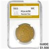 1833 Capped Bust Half Dollar PGA AU58 Planchet Flaw