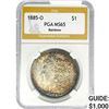 1885-O Morgan Silver Dollar PGA MS65 Rainbow