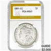 1891-CC Morgan Silver Dollar PGA MS63