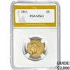 1911 $5 Indian Head Half Eagle PGA MS63
