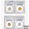 [4]1916-1943 Mercury Dime & Wheat Cents PCGS AU/MS58-66 RD