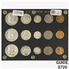 Image 1 : 1954-1956 U.S. Proof Sets 1C-50C [15 Coins]