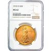 Image 1 : 1910-D $20 Gold Double Eagle NGC MS62