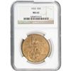 Image 1 : 1923 $20 Gold Double Eagle NGC MS62