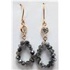 Image 1 : 10K YELLOW GOLD LAB DIAMOND 0.28CT + NATURAL GRAY DIAMOND 2.9CT  EARRINGS, APPRAISED INSURANCE