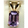 Image 1 : 14K YELLOW GOLD AMETHYST PENDANT, SUGGESTED RETAIL VALUE $200