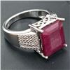 Image 2 : SILVER RUBY(4.5CT) RHODIUM PLATED RING (~WEIGHT 6.1G)