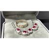 Image 3 : RUBY STERLING SILVER NECKLACE & SILVER BAND