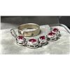 Image 5 : RUBY STERLING SILVER NECKLACE & SILVER BAND