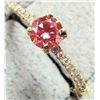 Image 2 : 10K YELLOW GOLD 1.14G 0.5CT LAB PINK DIAMOND + 0.1CT  RING APPRAISED INSURANCE VALUE $1835