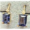 Image 1 : 14K YELLOW GOLD IOLITE 1.2CT  EARRINGS MADE IN CANADA, SUGGESTED RETAIL VALUE $500