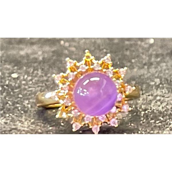 PURPLE CRYSTAL INLAID RING