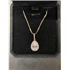 Image 1 : 18K GOLD PLATED 4.0CT PEAR CUT SIMULATED (CZ) HALO NECKLACE - ADJUSTABLE CHAIN 17" - 19" LONG
