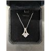 Image 1 : 925S 2.0CT SIMULATED DIAMOND (CZ) HERRINGBONE NECKLACE, ADJUSTABLE 16" TO 18" LONG - MOUNTED IN