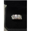 Image 1 : 925S 2.0CT SIMULATED DIAMOND (CZ) MEN'S RING - SIZE 10 - MOUNTED IN STERLING SILVER WITH WHITE GOLD