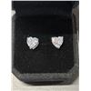 Image 1 : 925S 2.0CT EACH HEART CUT SIMULATED DIAMOND (CZ) STUD EARRINGS, MOUNTED IN 925 STERLING SILVER WITH