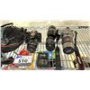Image 2 : SHELF OF ASSORTED CAMERA EQUIPMENT INCLUDING; CANON EOS CAMERA, NIKON F55 CAMERA, BATTERIES,