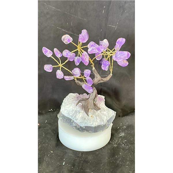 5" X 6" AMETHYST CRYSTAL BONSAI TREE LISTED RETAIL $500