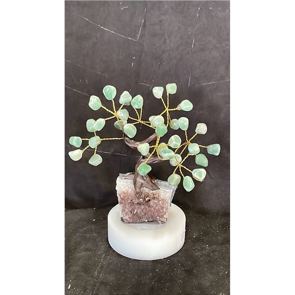 5" X 5" AVENTURINE CRYSTAL BONSAI TREE LISTED RETAIL $600