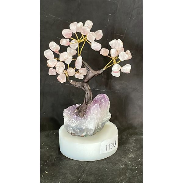 5" X 6" ROSE QUARTZ CRYSTAL BONSAI TREE LISTED RETAIL $500
