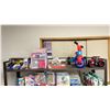 Image 1 : SHELF OF ASSORTED ITEMS INCLUDING; KIDS SPIDERMAN TRIKE, FORZA RC CAR, TOY TRACTOR & MORE