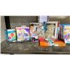 Image 2 : SHELF OF ASSORTED ITEMS INCLUDING; ELECTRIC BALLOON PUMP, INFLATABLE POOL LOUNGERS, GONE FISHIN'