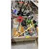 Image 1 : PALLET CRATE OF SMALL HAND TOOLS, BAGS OF ALL PURPOSE GRAVEL, ICE MELTER, BUG ZAPPER & MORE * MUST