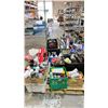 Image 1 : PALLET OF ASSORTED SPRAY PAINTS, CLEANERS, FIRE EXTINGUISHER, HARDWARE & MORE * MUST TAKE ALL ON