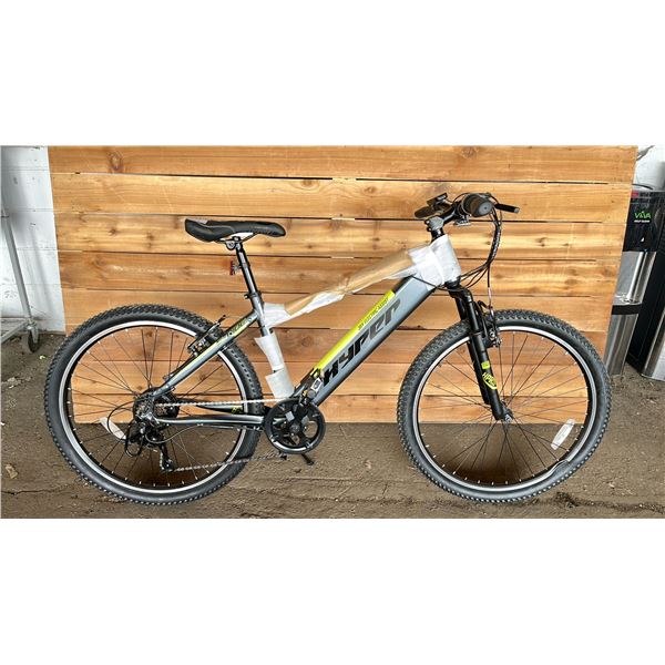 HYPER E-RIDE MOUNTAIN 36V ELECTRIC ASSIST E-BIKE WITH BATTERY & KEYS (NO CHARGER, UNKNOWN WORKING