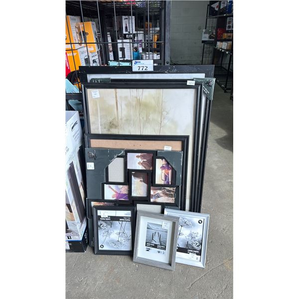 ASSORTED PICTURE FRAMES IN VARIOUS DIMENSIONS