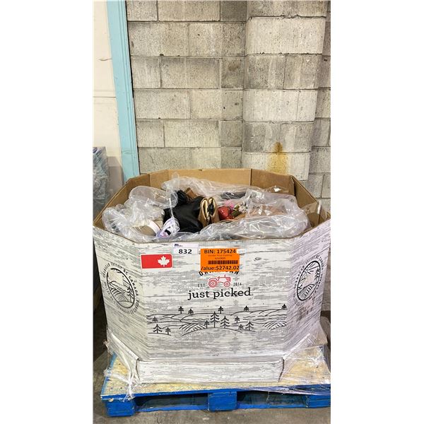 BIN OF ASSORTED NEW SHOES - RETAIL VALUE $2742.02