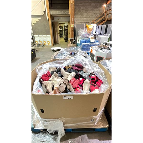 BIN OF ASSORTED NEW SHOES - RETAIL VALUE $4525.71