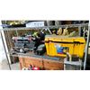 Image 1 : TWO PLASTIC TOOL BOXES FILLED WITH ASSORTED SMALL HAND TOOLS, PIPE BENDER NAILERS & A PUNCH