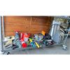 Image 1 : ASSORTED BATTERY CHARGERS, HEATERS, VICE, SMALL HAND TOOLS & MORE