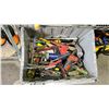 Image 2 : TOLL BAG + BIN OF ASSORTED SMALL HAND TOOLS & MORE