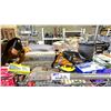 Image 2 : ASSORTED TOOL BELTS, WIRE, MAGNIFYING GOGGLES, HARDWARE & MORE