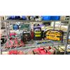 Image 1 : DEWALT JOBSITE RADIO, 2 BATTERY BOOSTER PACKS & ASSORTED PIPE WRENCHES