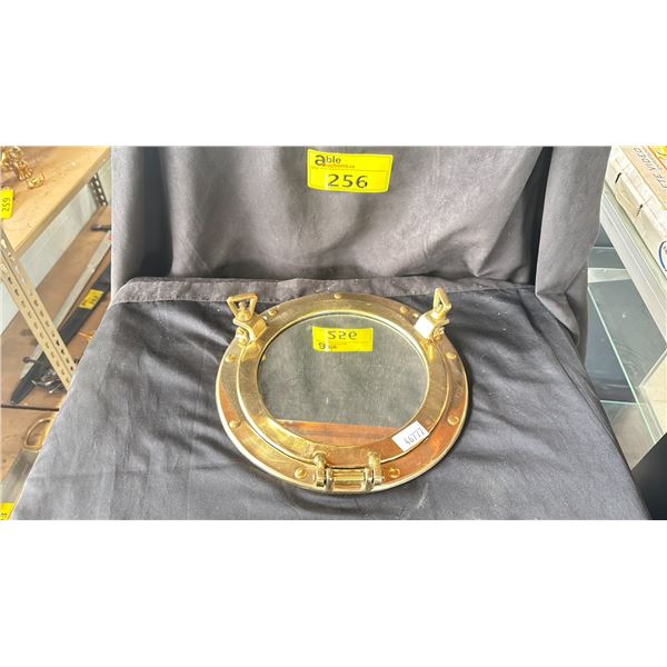 BRASS PORT HOLE MIRROR 12"